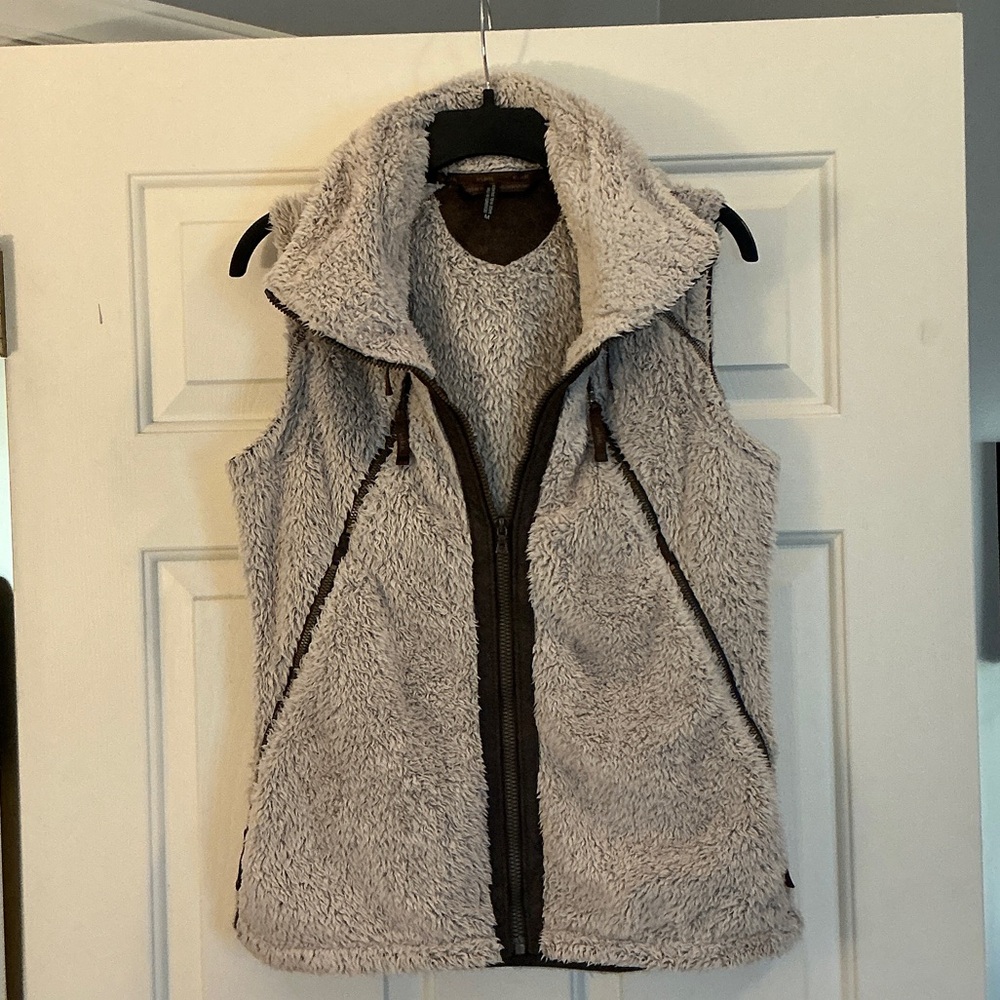 Kuhl Flight Vest Stone Full Zip Stowaway Hoodie Women’s Medium